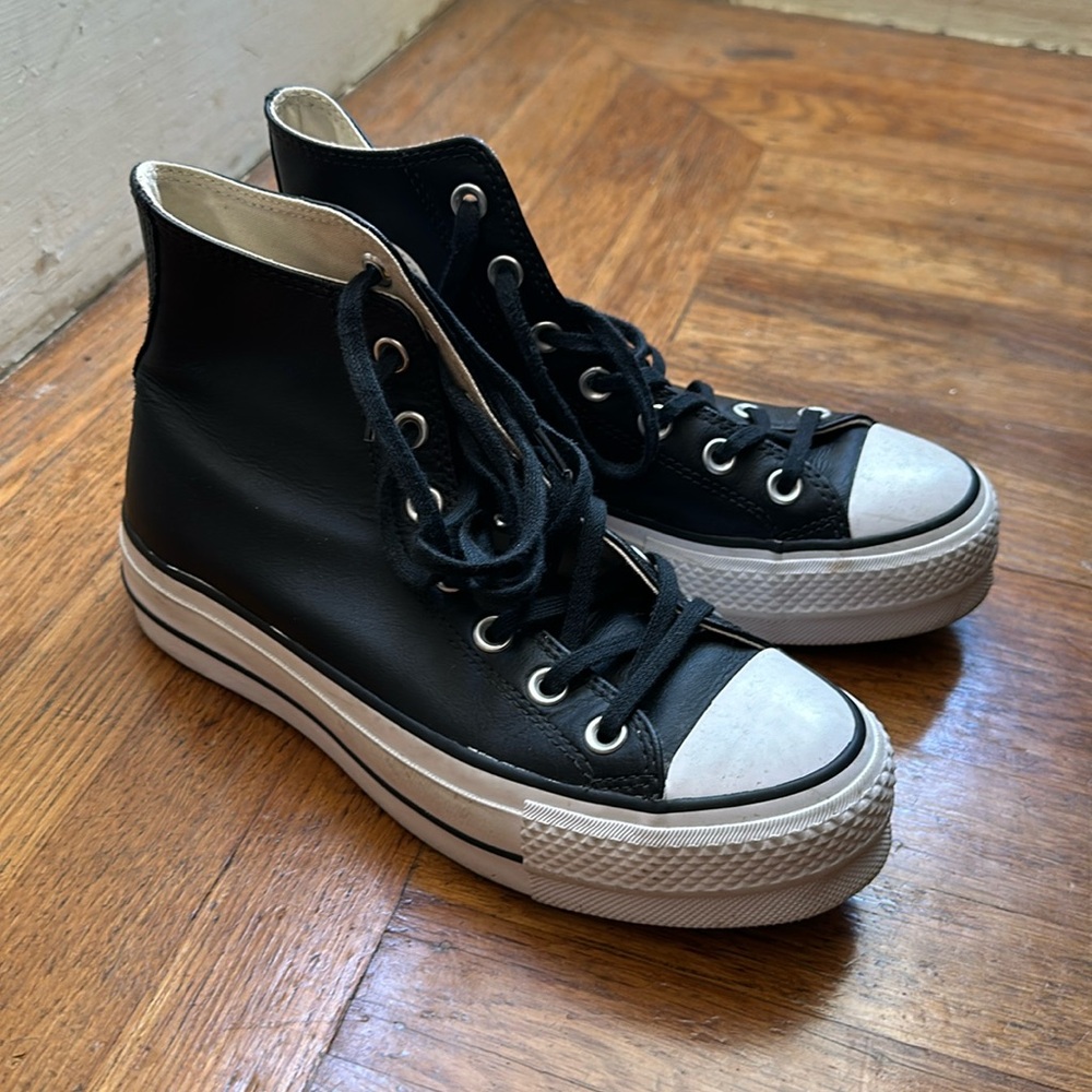 Converse High Top Leather Platform Sneaker
